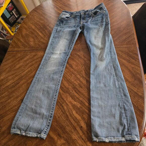 Miss Me Distressed Jeans Women's SZ 29 Boot Cut Inseam 33 - Picture 2 of 16